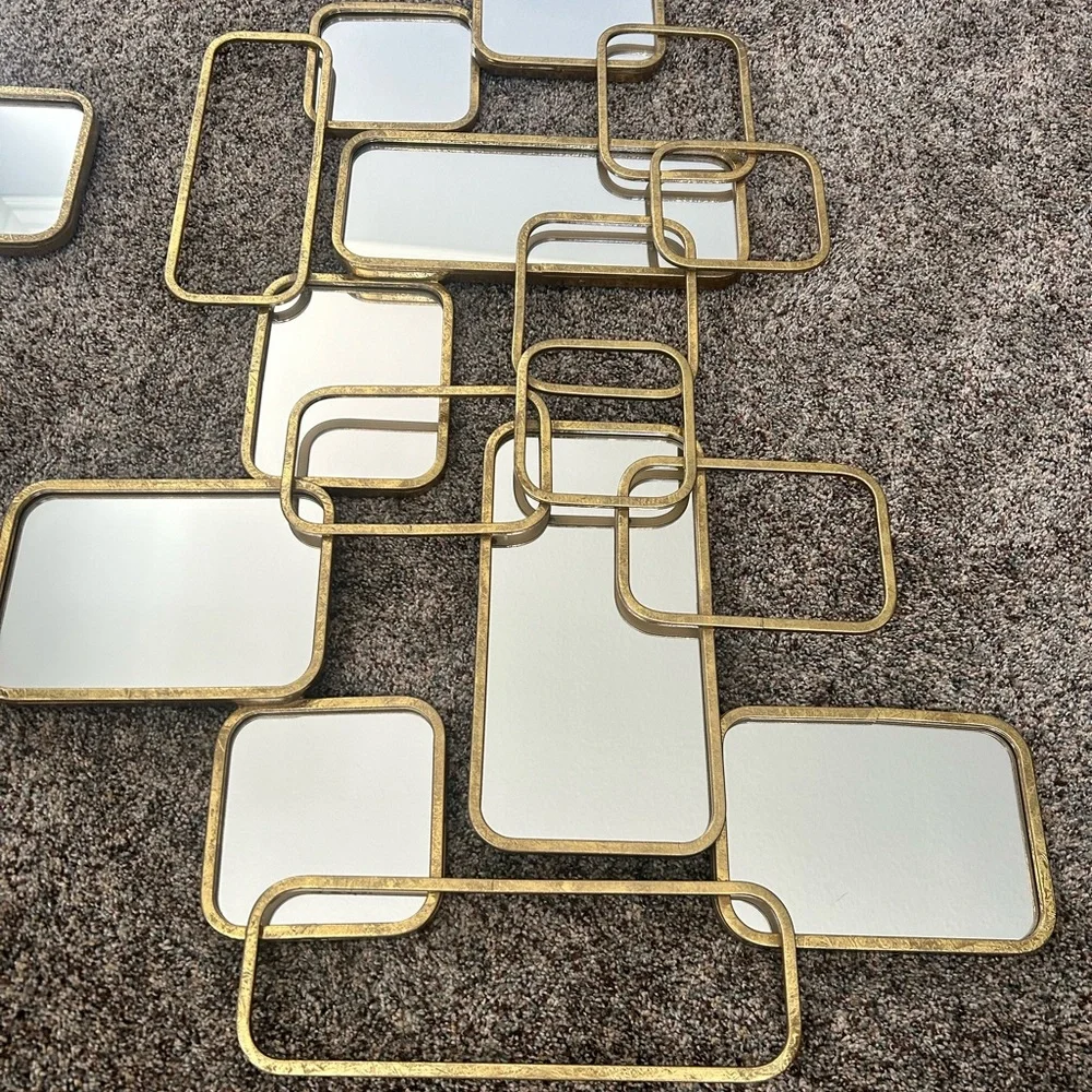 Modern Gold and White Wall Decor Set for 2
